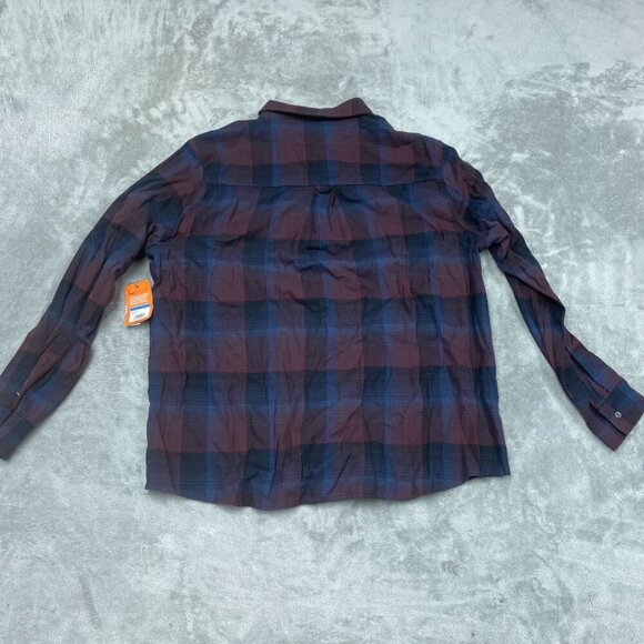 Bass Outdoor XL Stretch Flannel Shirt Fudge Plaid Long Sleeve Button-Up NWT 6430 - Picture 2 of 8